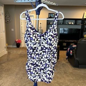 Croft&Barrow blue/white floral Tankinis swim top size 26W